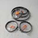 6 Pcs Professional Egg Ring Set, Non-stick Griddle Omelette Ring, Pancake Molds with Oil Brush,Stainless Fried Egg Molds with Orange Anti-scald Silicone Handle
