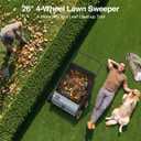 26" Push Lawn Sweeper - New Upgraded 4 Wheels, Durable All-Steel Base