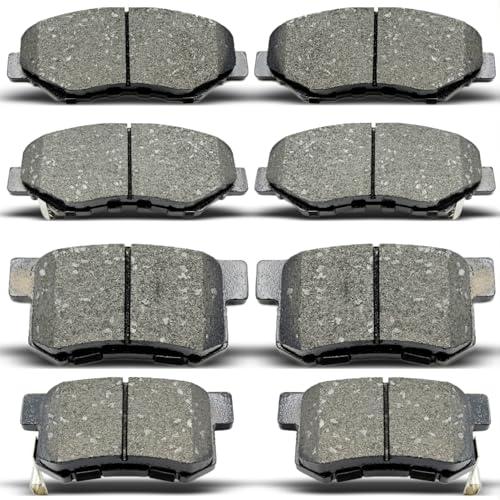 DYZJKWJW D914 D537 Front Rear Ceramic Brake Pads Set Fit For 2012-2015 Honda Civic,For 2013-2015 Acura ILX,For 2003-2007 Honda Accord (8 pcs)