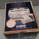 Conair Double Ceramic Hot Rollers for Long, Medium & Short Hair, 5 Ceramic Flocked 1-Inch Heated Hair Rollers with Clips, Hot Curlers for Women, Volume & Curls, Dual Voltage, Pink/White