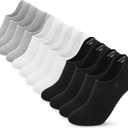 2 x VOROLO No Show Socks for Womens,Low Cut Ankle Non Slip Flat Boat Invisible Liner Cushion Athletic Socks (Black)