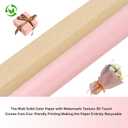 Gongzitem Matte Solid Color Flower Wrapping Paper with Watermark Texture 3D Touch,Pink Color Handcrafted Gift Flower Wrap Paper, 17 in x 18 Ft Roll with Packing Set for Birthday, Holiday, Wedding & More (GZ-23)