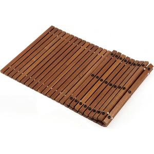 Leinuosen 40" x 20" Teak Shower Mat, Non Slip Outdoor Shower Mat, Roll Up