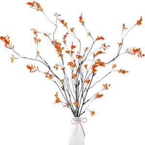 Sggvecsy 47.2 4Pcs Fall Artificial Ficus Branches Artificial Fall Stems Faux Ficus Twig Plants Fake Leaf Fall Eucalyptus Branches for Thanksgiving Autumn Home Office Wedding Vase Filler Decoration
