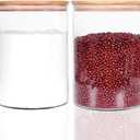 Set of 2 Large Glass Food Storage jar, 100 FL OZ (3000ml) Glass Flour Canister with Airtight Bamboo Lids for Kitchen Corner, BPA-Free Flour Container for Sugar, Ground Coffee, Rice and Dry Food
