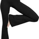 TOPYOGAS Women's Casual Bootleg Yoga Pants V Crossover High Waisted Flare Workout Pants Leggings Black, Size XS