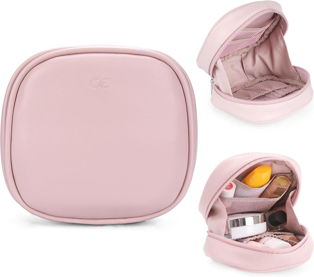 2 x Small Makeup Bag for Purse, Mini Cosmetic Bag with Inner Pockets for Women