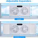 BEYOND BREEZE Twin Window Fan with Reversible Airflow, 9-Inch Window Fan with Timer, Remote Control and 3 Speeds, Expandable Window Exchaust Fans for Home Bedroom