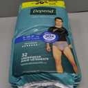 Depend Fresh Protection Adult Diapers, Incontinence Underwear for Men, Disposable, Maximum, Small/Medium, Grey, 32 Count