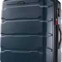 Samsonite Omni PC Hardside Expandable Luggage with Spinner Wheels, Teal, Checked-Large 28-Inch