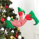 Geefuun 23 Christmas Elf Stuffed Legs Stuck Tree Topper Decorations -Xmas Holiday Indoor Outdoor Decor Party Ornaments and Decorations