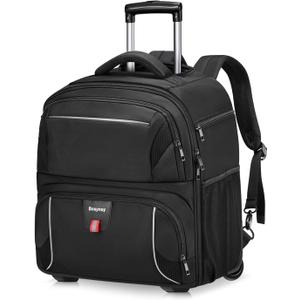 Bosynoy 2 Ball Bowling Bag with Wheels, Bowling Ball Bag Roller with Shoe Compartment for Shoes (Up to US Men Size 16), Rolling Backpack with Accessory Pocket&Retractable Handle