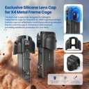 360 X4 Aluminium Protective Quick Release Cage Case,Quick Release Mount and Silicone Lens Guards Cap Compatible with Insta360 X4 (Bundle 3)