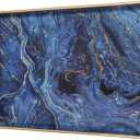 Zosenley Decorative Tray, Marbling Plastic Tray with Handles, Rectangular Vanity Tray and Serving Tray for Bathroom, Kitchen, Ottoman and Coffee Table, 15.6 x 10.2 (Blue)