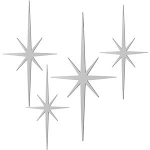 Blulu 4 Pcs Cast Iron Starburst Wall Decor Mid Century Modern Decor Retro 8 Pointed Atomic Stars Metal Wall Art Elegance Accents Easy Install Finish Hangings for Home Office Room(Silver) Blulu 4 Pcs Cast Iron Starburst Wall Decor Mid Century Modern Decor Retro 8 Pointed Atomic Stars Metal Wall Art Elegance Accents Easy Install Finish Hangings for Home Office Room(Silver)