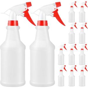 16 Oz Spray Bottle (12 Pack),Spray Bottles for Cleaning,Reusable Empty Refillable Solutions Plastic Bottle,Spray Bottle Bulk for Garden,Plants,Water,Kitchen and Commercial