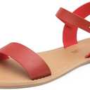 DREAM PAIRS Women's Ankle Strap Flat Sandals Open Toes One Band Buckle Summer Dressy Sandals 10