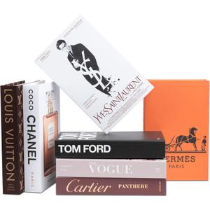 PROBENEX Suite Faux Decorative Books Set of 7 | Not Real Books(Cardboard Boxes) | Bulk Pricing for Home Staging, Interior Design & Airbnb | Luxury Designer Coffee Table | Modern Shelf Decor