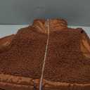 Tribal Womens Women's Mock Neckline Sherpa and Nylon Combo Zip-up Bungee Drawcord Vest Marsala S