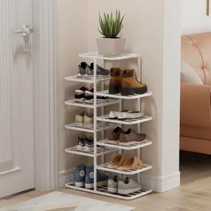 5 Tier Vertical Shoe Rack Metal Gold Shoe Shelf Narrow Tall Shoe Tower