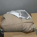 MAPLE DOWN Soft California King Size Comforter Duvet Insert-Down Alternative Comforter with Corner Tabs-Lightweight Fluffy Breathable Machine Washable(Light Brown, 102"x96")