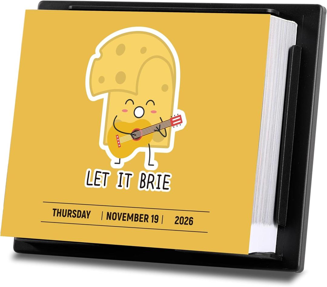 4 x 2026 Desk Calendar - Daily Calendar 2026 Page a Day, Jan. 2026 - Dec. 2026, Funny Desk Calendar 2026 with Tear Off Pages and Daily Puns, Gift for Home or Office, 4.84'' x 5.9''