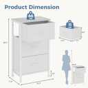 DUMOS 3 Drawer Nightstand for Bedroom, Small Night Stand Chest of Drawers, 11.8"D x 15.7"W x 29.5"H