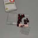 Press on Nails Short Square Acrylic Cate Eye Red Fake Nails with Apricot Design Full Cover False Nails Glossy Nude Glue on Nails Artificial for Women