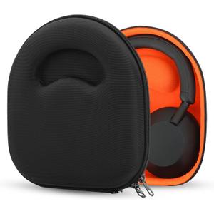 Geekria Shield Headphones Case Compatible with Sony WH-1000XM5, WH-1000XM4, MDR-XB950BT, WH-CH720N, Replacement Hard Shell Travel Carrying Bag with Cable Storage (Black)