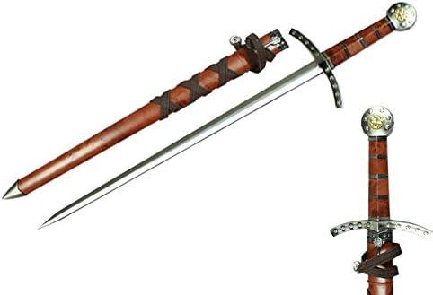 Prince Sword with Sheath,Crusader Knight Templar Short Sword - Historical Reproduction, Cast Metal Handle (Brown)