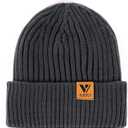 Vgogfly Lined Men Beanie Slouchy Knit Skull Cap Warm Stocking Hats Guys Women Striped Winter Beanie Hat (Gray)