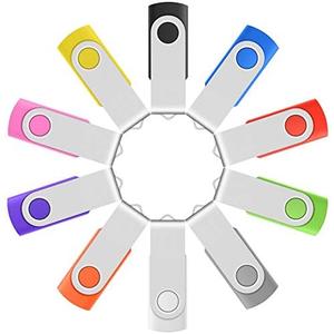 Professional 10-Pack of Enfain 16GB Multicolor USB Flash Drives - Swivel Memory Sticks for Effortless Data Storage and Sharing Offline (10 colors assorted)