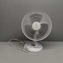 Comfort Zone 12 inch Table Fan with Adjustable Tilt, Wide Area Oscillation, Quiet Air Circulator Fan For Bedroom, 3 Speed Desktop Fan for Home Office, Push Button Controls, White