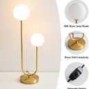 Gold Globe Lamp, Mid Century Modern Brass Table Lamp Bedside Light