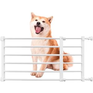 Short Dog Gate Expandable Dog Gate 22"-39.37" to Step Over,Pressure Mount Small Pet Gate,Low Pet Gate-Adjustable,Puppy Gate Indoor for Doorway,Stairs (White, M(14.17''H))