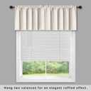KOUFALL Cream White Valances for Windows Rod Pocket Off White Ivory Blackout Curtain Valances for Living Room 52 x 15 Inch Length Cream Beige