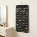 Black Hanging Jewelry Organizer, 80 Pockets Double-Sided, Wall Door Closet Storage for Earrings Necklaces Rings