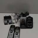 Panasonic Cordless Phone with Answering Machine, Advanced Call Block, Bilingual Caller ID and High-Contrast Display, Expandable System with 2 Handset Cordless Telephones - KX-TGD832M (Metallic Black)