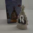 Christmas Snow Globe Lantern - Glitter Lighted Christmas Decorations for Home with Music, Snowman Christmas Tree Lighted Scene Lantern USB or Battery Powered, Light Up Snowglobe Christmas Dcor