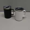 Volhoply 16oz Insulated Coffee Mug with Lid and Straw, Stainless Steel Travel Mugs with Handle, Double Wall Vacuum Leak Proof Coffee Tumbler Cup (Assorted,2)