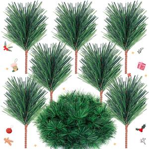 50PCS Artificial Pine Branches, Mini Pine Needles Realistic Christmas Greenery Picks for Crafts and Decorations