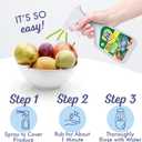 FIT Organic Fruit and Vegetable Wash, Spray Bottle, White, Clear, 12 Fl Oz