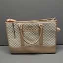 LOVEVOOK Laptop Bags for Women, 17 inch Waterproof Work Tote Bag with Clutch, Professional Teacher Computer Purse Lightweight Shoulder Bag Travel, Quilted Beige & Brown