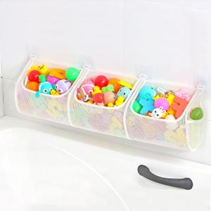 KPH Extra large bath toy storage bag bath toy storage quickly organizes messy shower toys mesh bath toy organizer dries fast without pooling bathtub toy storage stores all baby toys,
