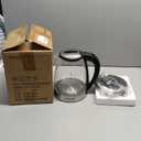 Panana Electric Kettle, 1.8L Glass Kettles with Blue LED, 1200W, Built-In Mesh Filter, Fast Boil, Easy to Clean, Boil-Dry Protection, BPA Free