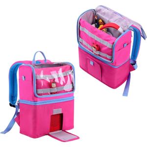 Tonies Backpack Carrying Case | Travel Storage Bag for Tonie box 2, Charger, Headphone (Rosy/Pink)