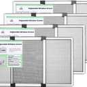 FLYZZZ 4 Packs Adjustable Window Screen Horizontal (15.74''H x 21''-40''W) Expandable Window Screen Medium Replacement for Home