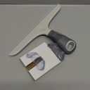 MR.SIGA Multi-Purpose Silicon Squeegee for Window, Glass, Shower Door, Car Windshield, Heavy Duty Window Scrubber, Includes Suction Hook, 10 inch, White & Gray, 1 Pack (25.4 cm (Pack of 1))