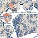 Christmas Cloth Napkins, 24 Pcs, Navy Blue Floral, 9.8" x 9.8"