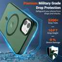 SUPFINE Magnetic for iPhone 12 Mini Case & iPhone 13 Mini Case (Compatible with MagSafe) (Military Grade Drop Protection) Slim Translucent Matte Shockproof Phone Cover, Forest Green